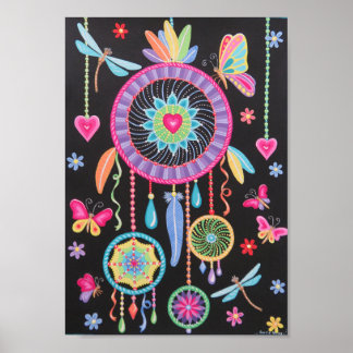 Gorgeous Mandala Dreamcatcher art by Soozie Wray Poster