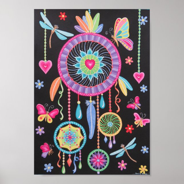 Gorgeous Mandala Dreamcatcher art by Soozie Wray Poster (Front)