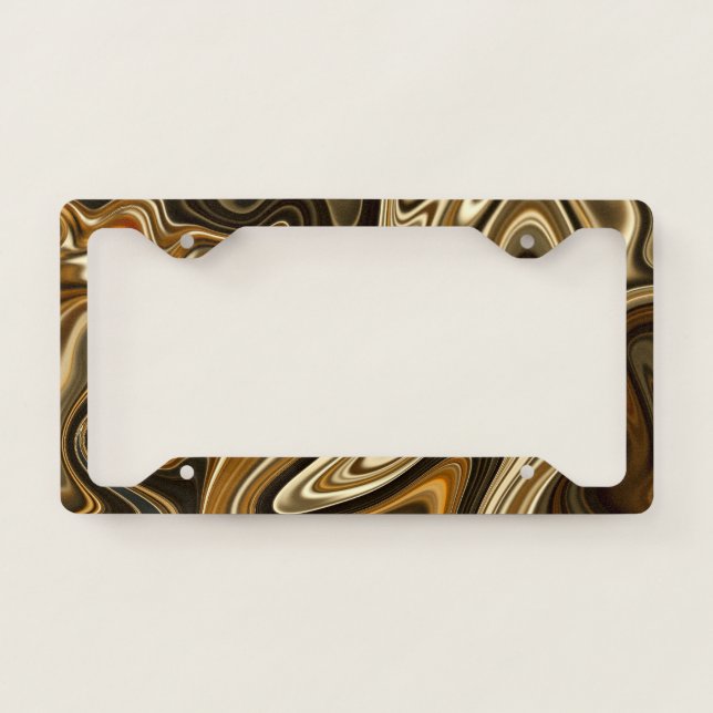 Gorgeous Marble Style - Warm brown License Plate Frame (Front)