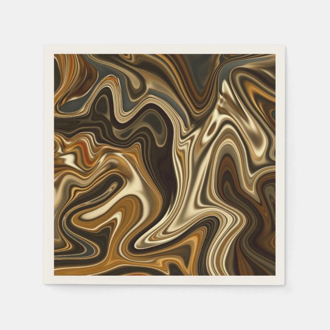 Gorgeous Marble Style - Warm brown Paper Napkins (Front)