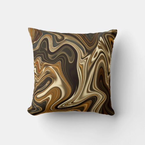 Gorgeous Marble Style _ Warm brown Throw Pillow
