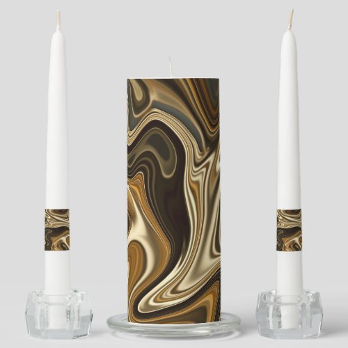 Gorgeous Marble Style _ Warm brown Unity Candle Set