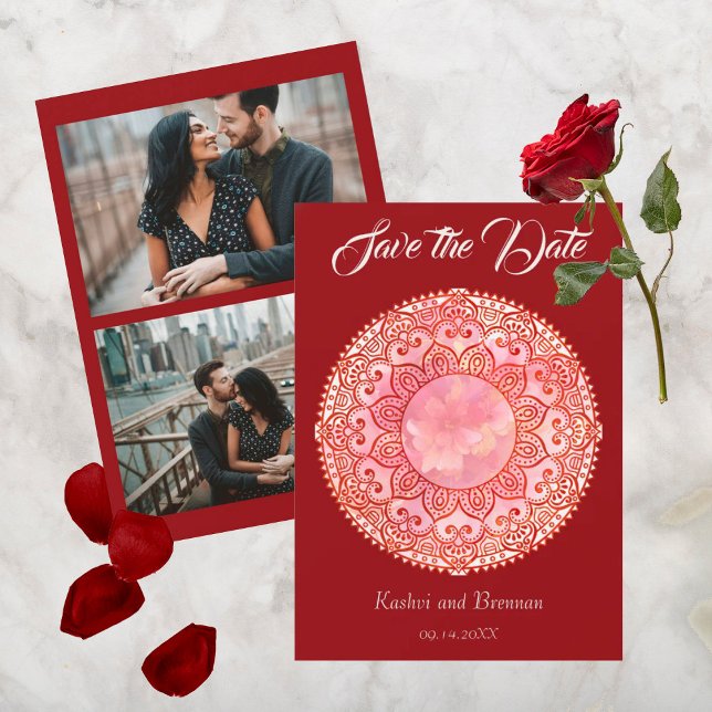 Gorgeous Mehndi Wedding Save The Date Card (Creator Uploaded)