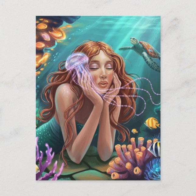 Gorgeous Mermaid in the Ocean Postcard (Front)