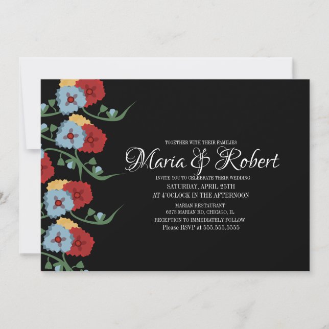 Gorgeous Mexican Wedding Greenery Vine Floral B Invitation (Front)