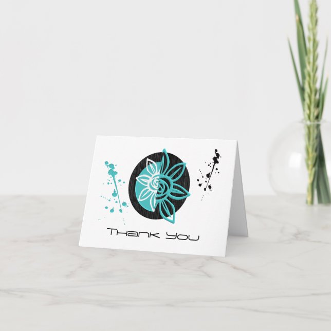 Gorgeous Minimalist Floral Thank You Card (Front)