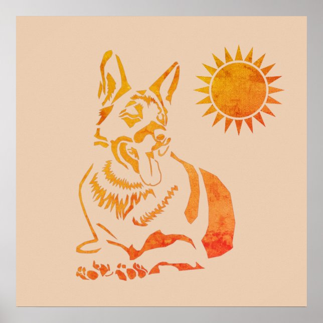 Gorgeous Minimalist German Shepherd Poster (Front)