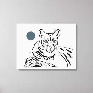 Gorgeous Minimalist Mountain Lion Canvas Art