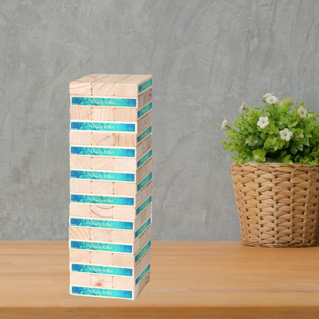 Gorgeous Modern Design Personalized Tropical Ocean Topple Tower (Creator Uploaded)