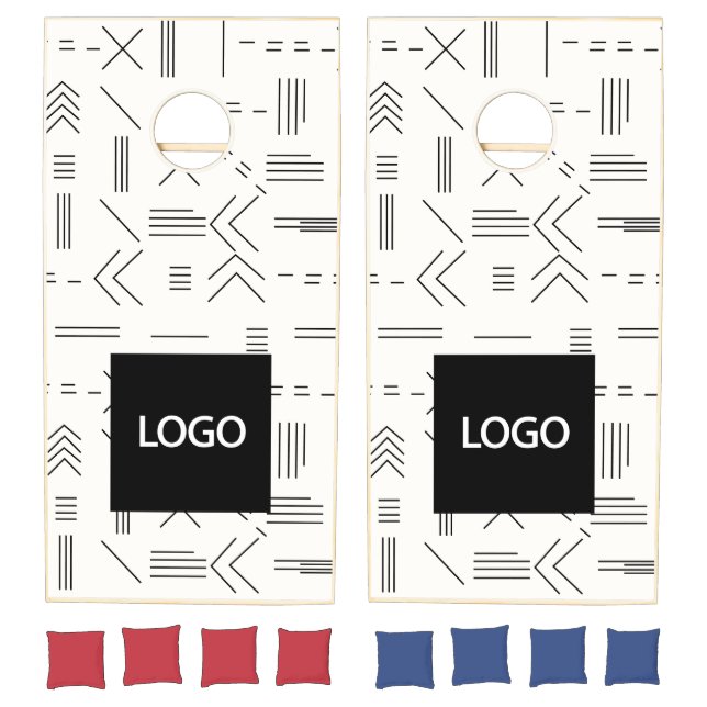 Gorgeous Modern Geometric Custom Business Logo Cornhole Set (Set)