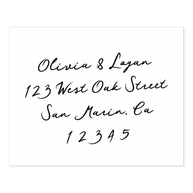 Gorgeous Modern Script Wedding Return Address Rubber Stamp (Imprint)