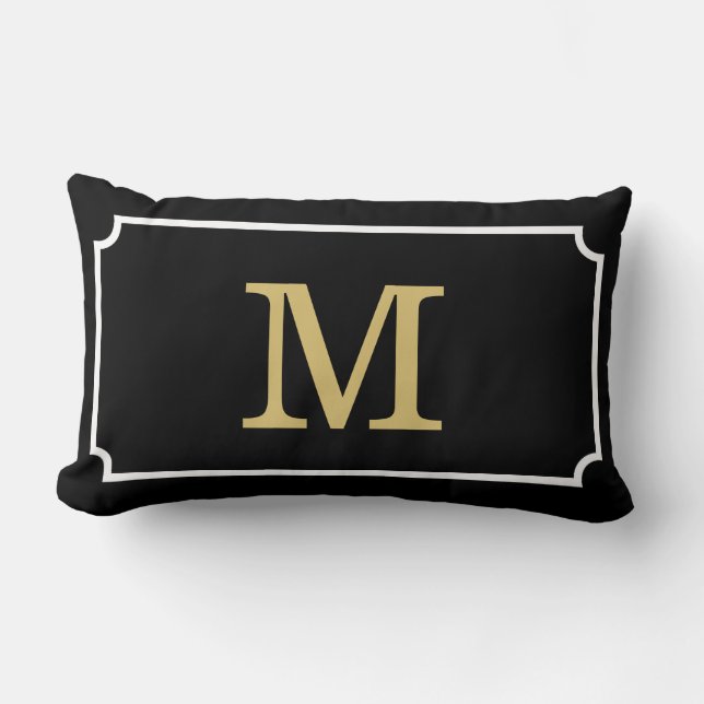 Gorgeous Monogram Geom Pattern Lumbar Throw Pillow (Front)