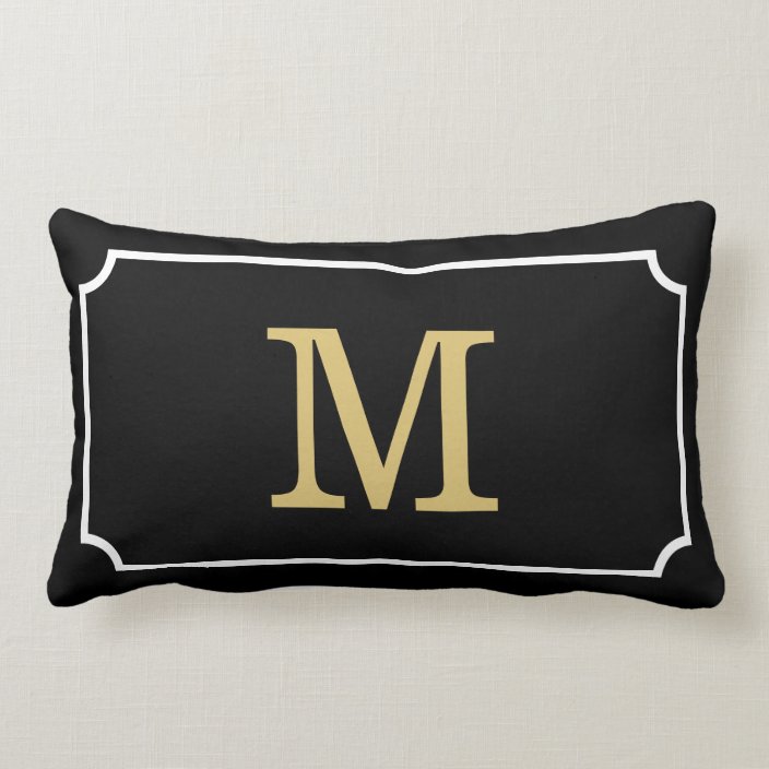 Monogram Geom Pattern Lumbar Throw Pillow