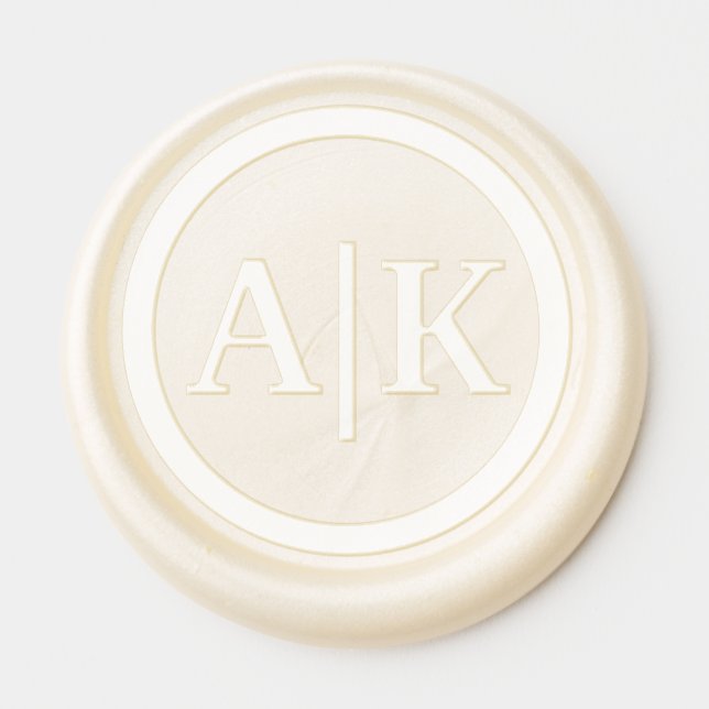 Gorgeous Monogram Initials Wedding Wax Seal Sticker (Front)