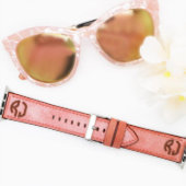 Gorgeous Monogrammed Leather Apple Watch Band (Front)