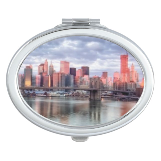 Gorgeous morning view and city reflections compact mirror (Front)