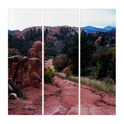 Gorgeous Mountain Trail Scenery Triptych Art