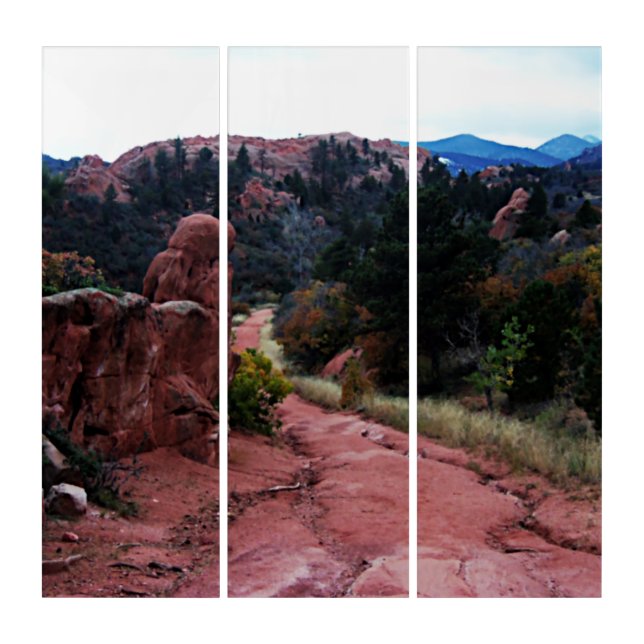 Gorgeous Mountain Trail Scenery Triptych Art (Front)
