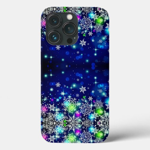 Gorgeous multi colored snowflakes iPhone 13 pro case