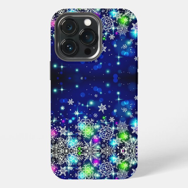 Gorgeous multi colored snowflakes iphone case (Back)