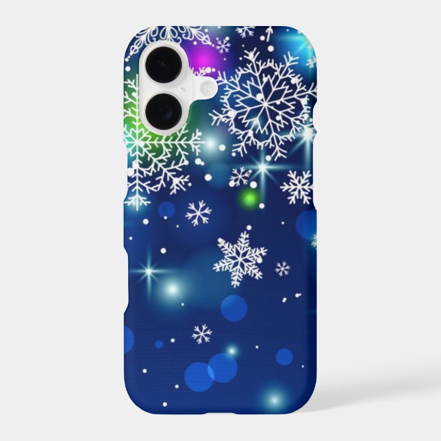 gorgeous multi colored snowflakes iphone case (Back)