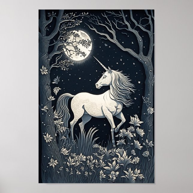 Gorgeous mystical unicorn poster (Front)