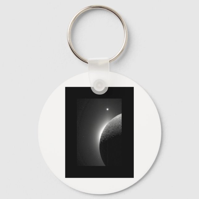 Gorgeous NASA image, the Moon lit by Earth-shine Keychain (Front)