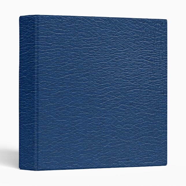 Gorgeous Navy Blue Leather Texture 3 Ring Binder (Front/Spine)