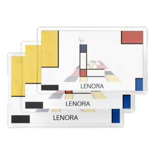 Gorgeous Neoplasticism Art Monogram. Letter L Acrylic Tray