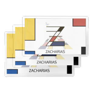 Gorgeous Neoplasticism Art Monogram. Letter Z Acrylic Tray