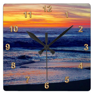 Beach Themed Wall Clocks | Zazzle - Gorgeous Night Sunset Beach CLOCKS or YOUR PHOTO