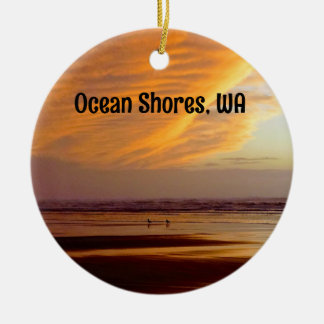 Gorgeous Ocean Shores beach sunset photo Ceramic Ornament
