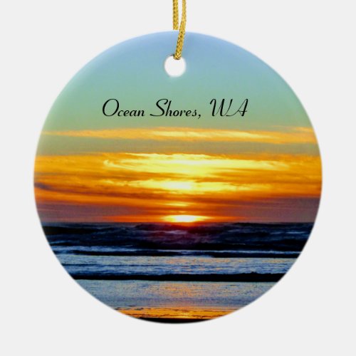 Gorgeous Ocean Shores beach sunset photo Ceramic Ornament