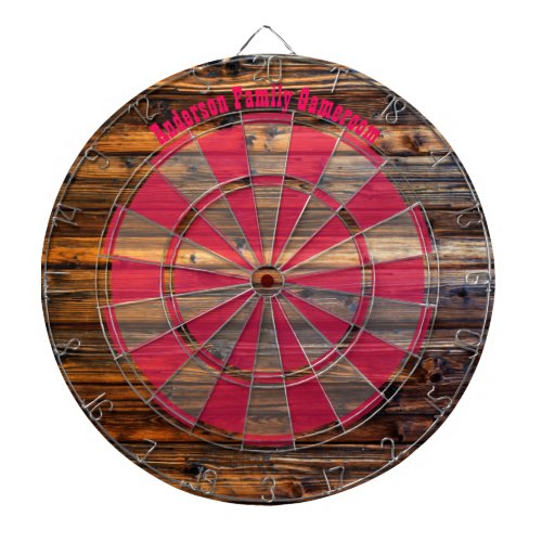 Gorgeous Oiled Wood Look Custom Message Dart Board