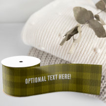 Gorgeous Olive Green Plaid - Your Name / Greeting