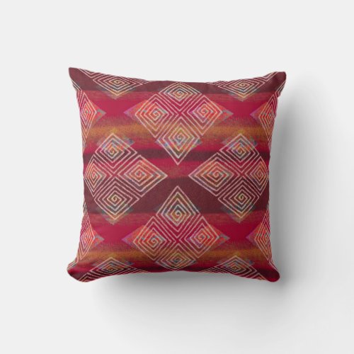 Gorgeous Ombre Diamonds Mud Cloth Inspired Throw Pillow