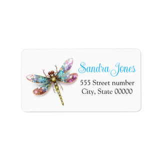 Gorgeous one of a-kind address labels dragonfly