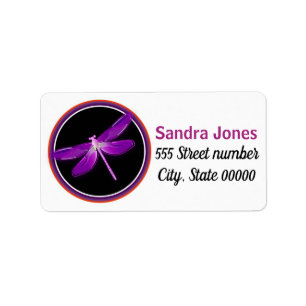 Gorgeous one of a-kind address labels dragonfly