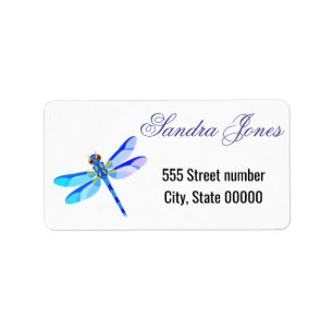 Gorgeous one of a-kind address labels dragonfly