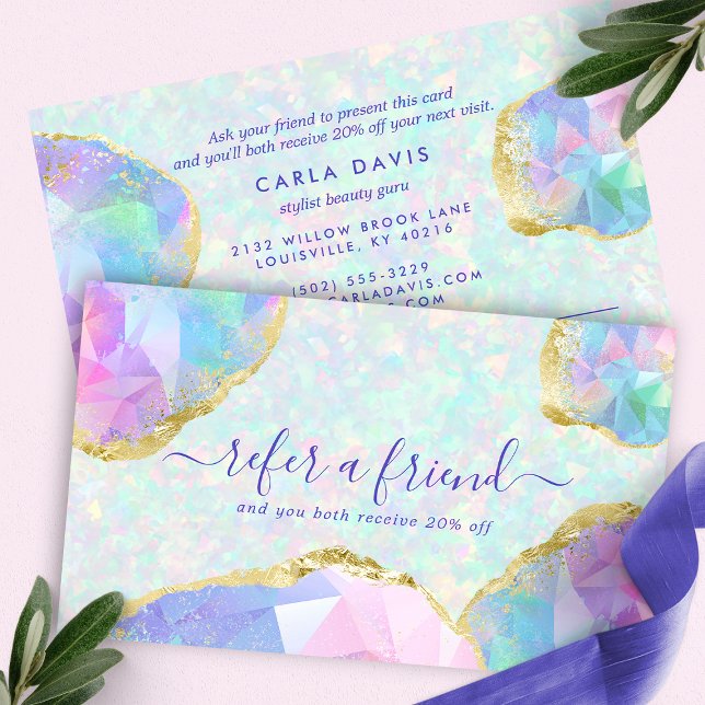 Gorgeous Opal Gemstone Iridescent Referral Card (Creator Uploaded)