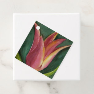 Gorgeous Orange Red Tulip Favor Tags