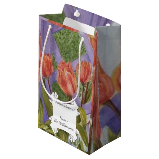 Gorgeous Orange Tulips Small Gift Bag | Zazzle.com