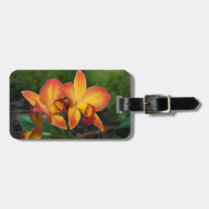 Gorgeous Orange Yellow Rhyncattleanthe Orchid Luggage Tag