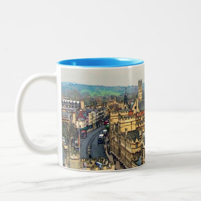 Gorgeous Oxford, England, High Street, The High #1 Two-Tone Coffee Mug (Left)