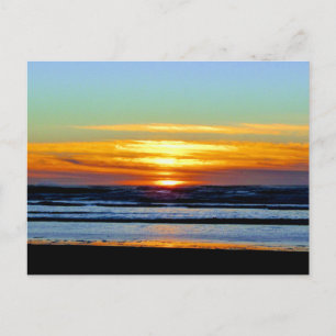 Gorgeous Pacific beach sunset photo Postcard