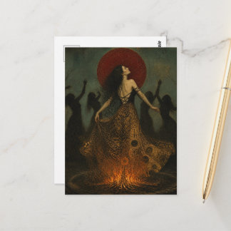 Gorgeous Pagan Dancing Women Around Fire Postcard