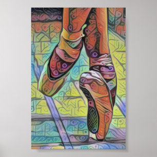 Gorgeous Painted Ballet Slipper Poster