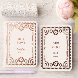 Gorgeous Papel Picado Boda Wedding Rose Gold Foil Vow Books