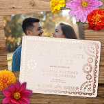 Gorgeous Papel Picado Wedding Save The Date Photo Foil Invitation