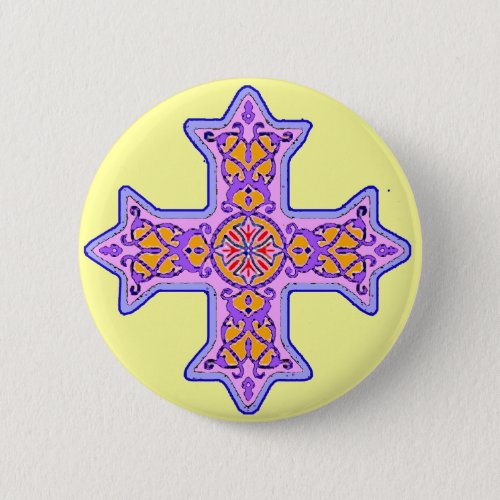 Gorgeous Pastel Coptic Cross Button